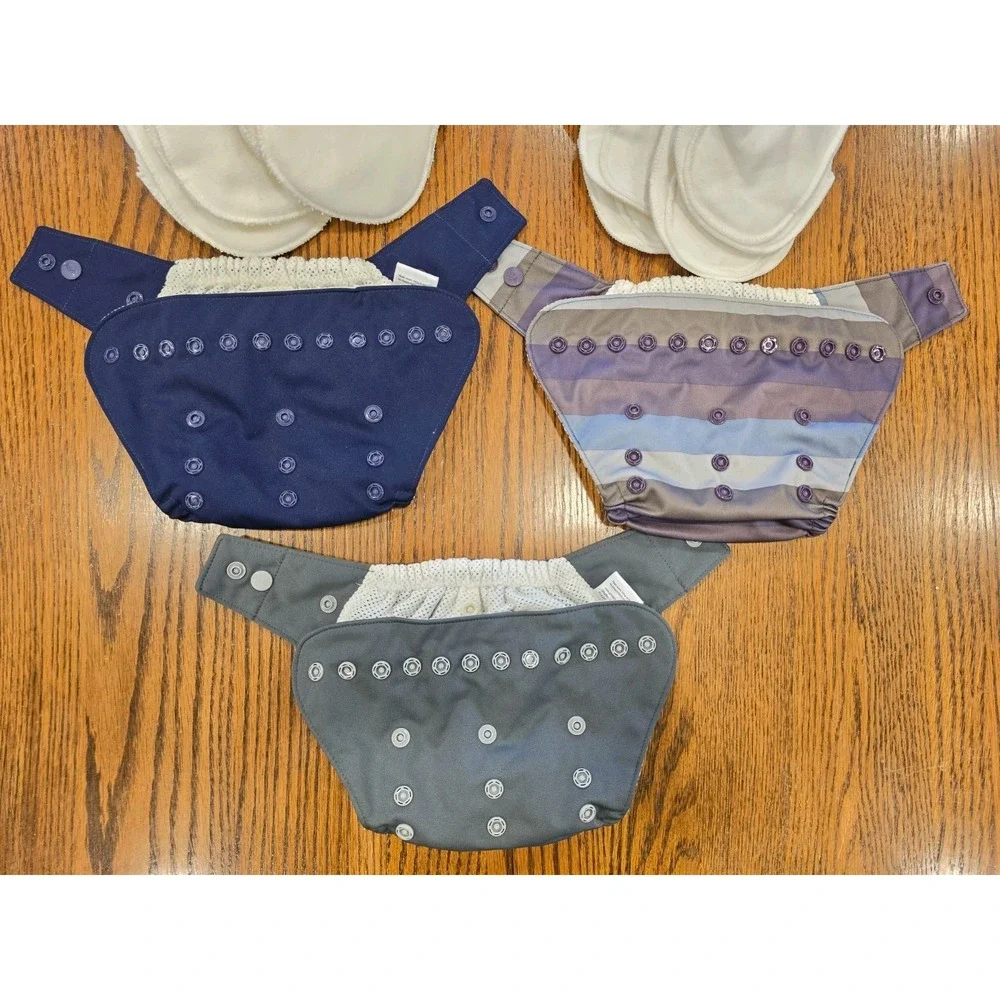 GroVia O.N.E. One Size All-in-One 3 Diaper Covers 4 Organic 4 Polyester Liners
